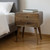 22" Natural Solid Wood Distressed Two Drawer Nightstand