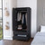 71" Black Wood Two Drawer Combo Dresser