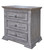 32" Gray Three Drawer Nightstand - 606114744573