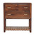32" Brown Solid Wood Two Drawer Nightstand With Leather Shelf