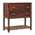32" Brown Solid Wood Two Drawer Nightstand With Leather Shelf