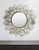 30" White And Gold Scalloped Stone Framed Accent Mirror