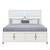 Gold and White Wood And Upholstery Lighted King Bed Frame