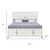 Gold and White Wood And Upholstery Lighted King Bed Frame
