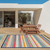 Homeroots Home Decor 8’ x 10’ Navy Colorful Striped Indoor Outdoor Area Rug, Navy, Indoor Outdoor Use