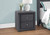 21" Dark Gray Wood Two Drawer Nightstand