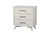 34" White Carved Geometric Solid Wood Three Drawer Dresser