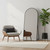 71" Black Metal Arch Freestanding Framed Full Length Mirror