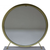 19" Faux Fur, Mirror, White & Brass Finish Round Makeup Shaving Tabletop Mirror