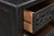 30" Black Solid Wood Distressed Three Drawer Nightstand