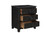 30" Black Solid Wood Distressed Three Drawer Nightstand