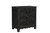30" Black Solid Wood Distressed Three Drawer Nightstand