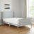 Gray Reversible Inlaid Panels Solid Wood Full Bed Frame