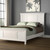 White Ribbed Texture Solid Wood Queen Bed Frame