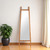 70" Natural Solid Wood Leaning Geometric Framed Standing Mirror