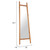 70" Natural Solid Wood Leaning Geometric Framed Standing Mirror