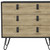 32" Natural and Black Three Drawer Dresser