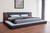Brown and Gray Wood Upholstered King Bed Frame