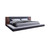 Brown and Gray Wood Upholstered King Bed Frame