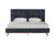 Gray and Brown Wood And Tufted Polyester King Bed Frame