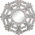 24" White Floral Scrollwork Distressed Round Framed Accent Mirror