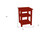 28" Red Solid Wood Nightstand