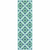 2' X 8' Blue and Green Geometric Stain Resistant Indoor Outdoor Area Rug