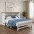 White Wood Full Murphy Bed With USB And Drawer