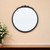 30" Black Crowned Top Antiqued Glass Round Framed Accent Mirror