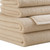 Set of Six Beige Cotton Quick Dry Terry Cloth Towels