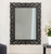 47" Black Floral Carved Solid Wood Framed Accent Mirror