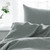 Set of Two Blue Linen King Pillowcases