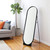 67" Black Metal Oval Freestanding Tilting Geometric Framed Standing Mirror