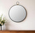 28" Black Round Iron Framed Accent Mirror