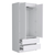 71" White Wood Two Door Two Drawer Combo Dresser