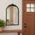 16" Black Metal Arch Accent Mirror