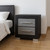 23" Black And Gray Wood Square Two Drawer Nightstand