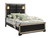 Black And Gold Faux Crystal Bling Wood And Upholstery Lighted Full Bed Frame