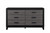 58" Black And Gray Wood Six Drawer Double Dresser