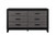 58" Black And Gray Wood Six Drawer Double Dresser