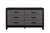 58" Black And Gray Wood Six Drawer Double Dresser