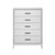 49" White And Silver And Faux Wood And Crystal Bling Lighted Five Drawer Dresser