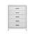 49" White And Silver And Faux Wood And Crystal Bling Lighted Five Drawer Dresser