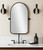 Set of Two Black Arch Iron Framed Bathroom Vanity Mirrors