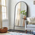 71" Black Solid Wood Arch Freestanding Framed Full Length Mirror