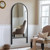 71" Black Solid Wood Arch Freestanding Framed Full Length Mirror