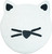 32" Black And White Cotton Cat Shaped Youthful Bath Rug