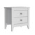 24" White Wood Two Drawer Nightstand