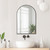 39" Black Arch Metal Framed Bathroom Vanity Mirror