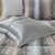 Set of Four Gray And Pink Striped Queen Ring Stitch Polyester Sham And Comforter